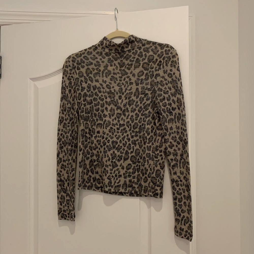 Topshop high neck leopard top